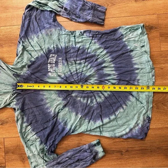 St. Pete Beach Florida Tie-Dye Print Hoodie Womens size Large - Picture 4 of 9